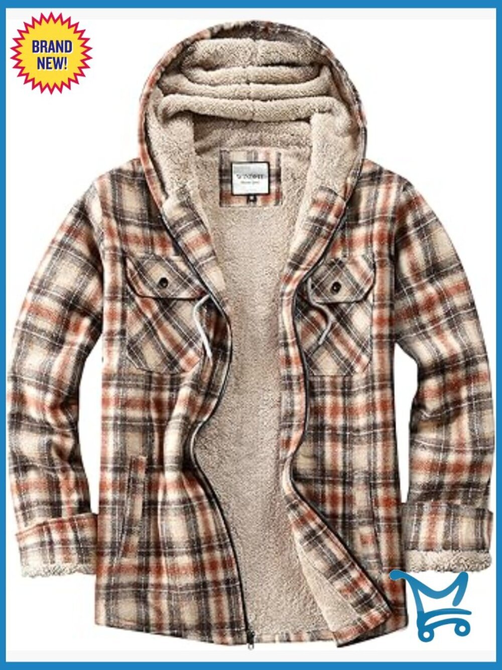 Women's Full Zip Fleece Flannel Jacket Sherpa Lined Plaid Coat
